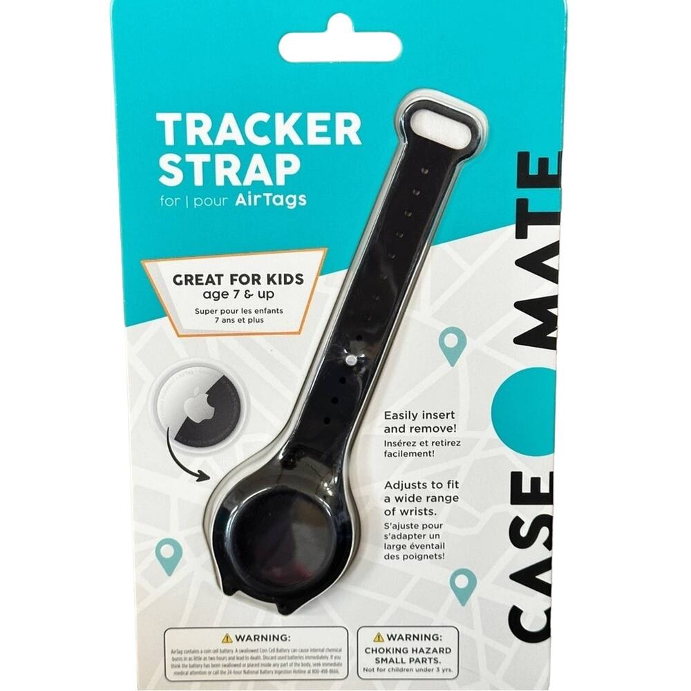 New Case-Mate Apple AirTag Tracker Strap Watchband Black